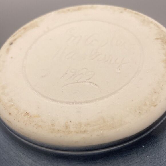 M. (Marilyn) Coplin Newberry Studio Art Blue Abstract Vase Pottery 1990 Signed - Picture 10 of 10